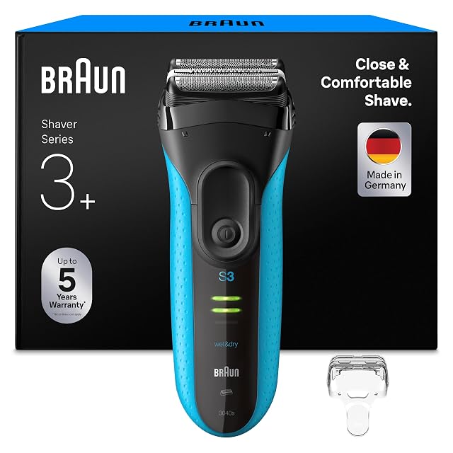 Rasoir à grille Braun Series 3+ 3040si bleu avec tondeuse de précision