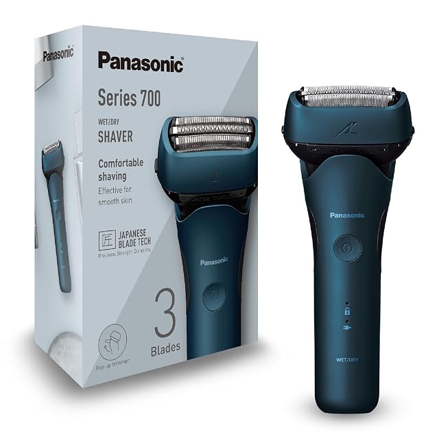 Rasoir à grille Panasonic ES-ALT4B Series 700 bleu foncé avec tondeuse escamotable