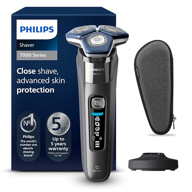 Rasoir rotatif Philips Shaver Series 7000 S7887 avec socle de charge et trousse de voyage